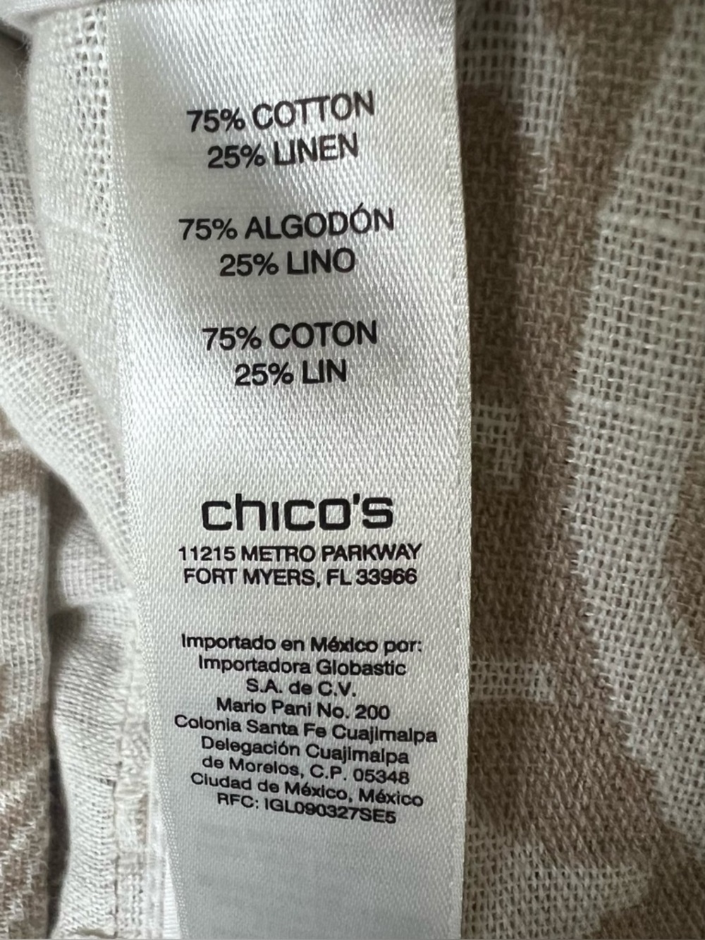 Chico's Womens 1 Floral Jacquard Tan White Linen Cotton Boho Open Jacket Duster - Picture 6 of 7